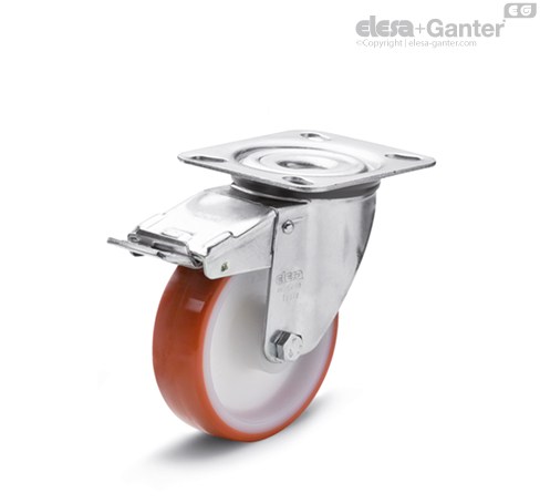 RE.FF-SBF-N Castors with steel bracket Hub with pass-through hole
